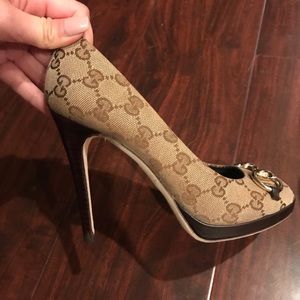 Authentic Gucci peep toe heels ; worn about 10 times in excellent condition.
